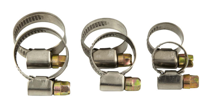 Slangeklemmer mix  3/8" - 1/2" - 3/4" - 6 stk.